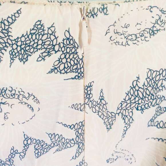 Folio Saks Fifth Avenue Floral Print Ruffle Hem Skirt Pale Pink & Black Size 10 - Picture 5 of 8